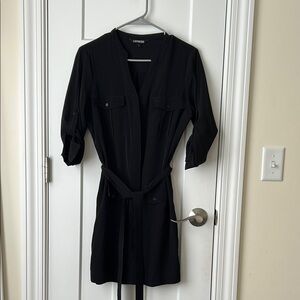 Express Elegant Black Shirt Dress